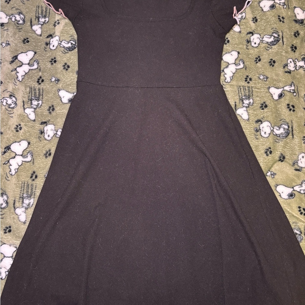 Black Women's Dress with White Trim